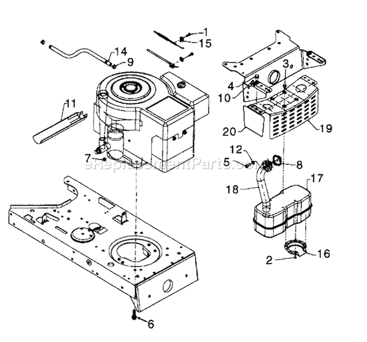 Page H Diagram and Parts List for 13AT674G401 1997 Yard Man Lawn Tractor